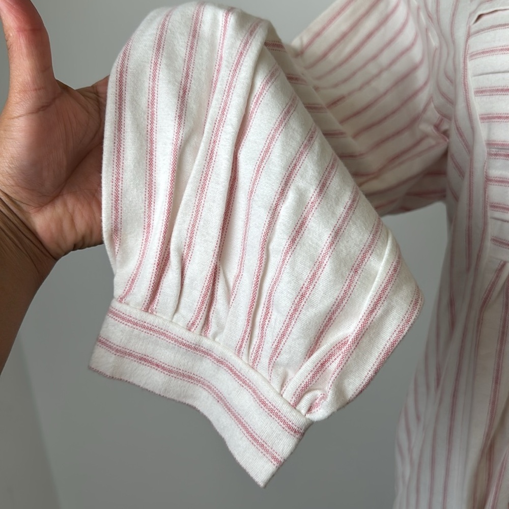 Garnet Hill cotton White and Pink Striped nightgown Sz xs - Picture 8 of 12